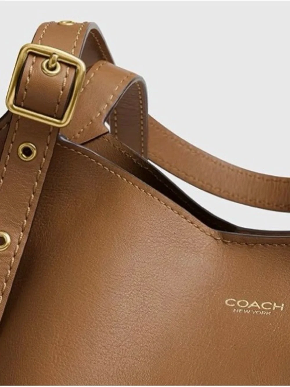Coach Gramercy Tote Bag in Honey Brown Leather with Gold Tone Hardware - NWT